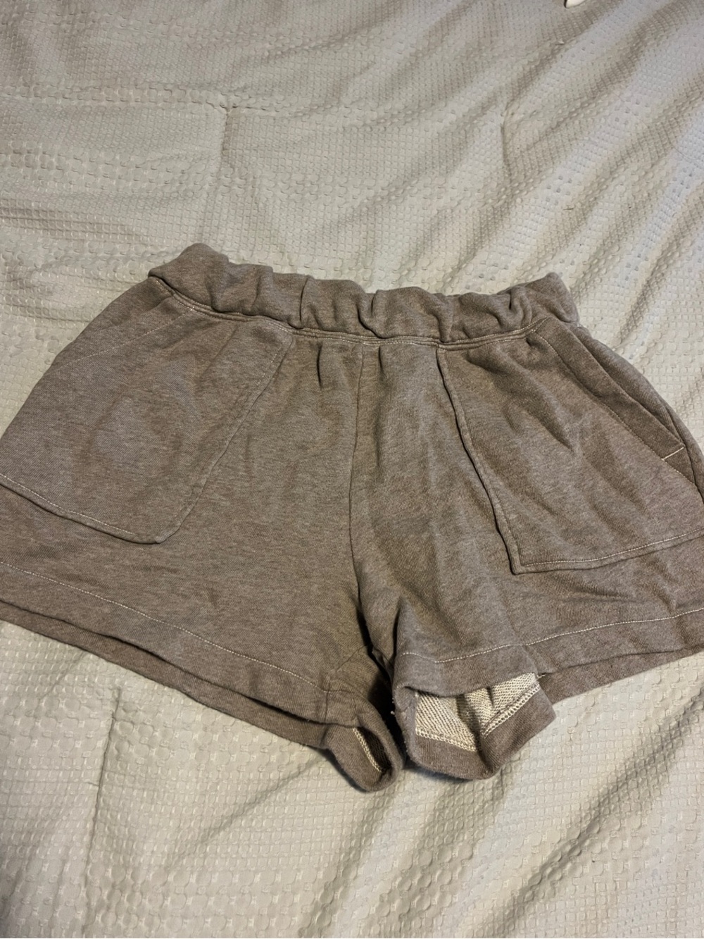 aerie Heather Taupe Elastic-Waist Lounge Shorts